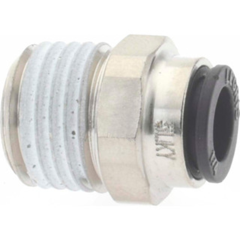 Legris 1/4 Outside Diam, 1/4 BSPT, Nickel Plated Brass Push-to-Connect Tube Male Connector 290 Max psi, Tube to Male BSPT Connection, Buna Nitrile O-Ring 3175 56 13 – 60471901