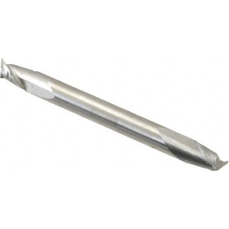 Made in USA 3/16, 9/32 LOC, 3/16 Shank Diam, 2 OAL, 2 Flute, High Speed Steel Square End Mill Double End, Uncoated, Spiral Flute, 30 Helix, Centercutting 842-0187 – 71915128