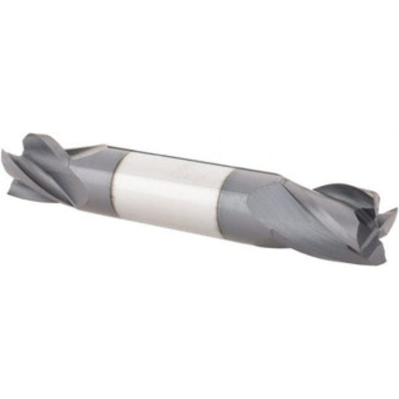 Made in USA Square End Mill, 1/2 Dia, 5/8 LOC, 1/2 Shank Dia, 3 OAL, 4 Flutes, Double End, AlTiN Finish, Series 200 200-4500 – 66411489