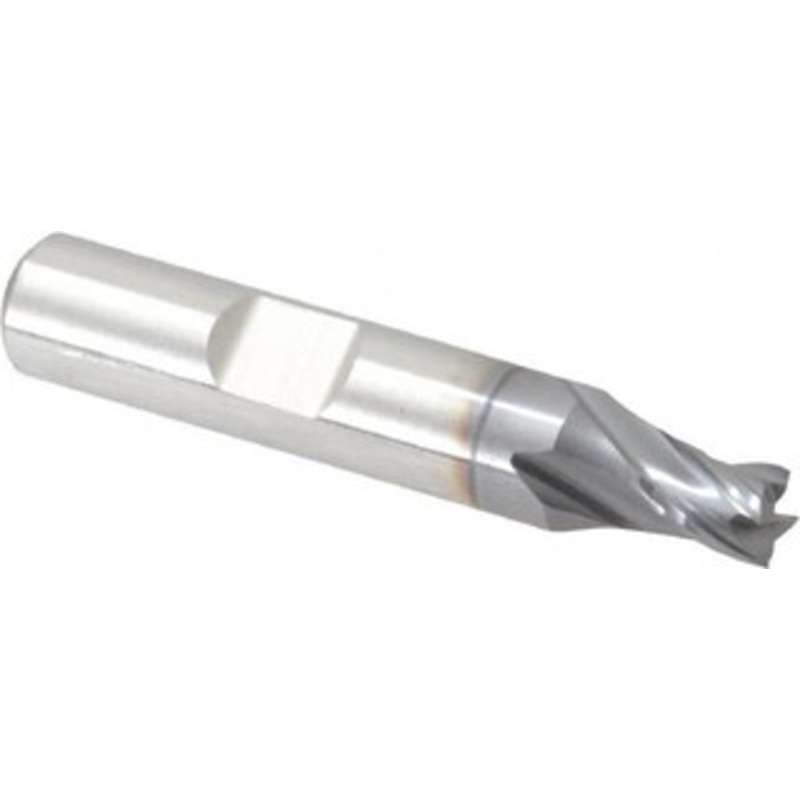 Niagara Cutter 1/4, 1/4 LOC, 3/8 Shank Diam, 2-1/16 OAL, 4 Flute, Cobalt Square End Mill Single End, TiCN Finish, Spiral Flute, 30 Helix, Centercutting, Right Hand Cut, Right Hand Flute, Series SPC408 17016945 – 45563764