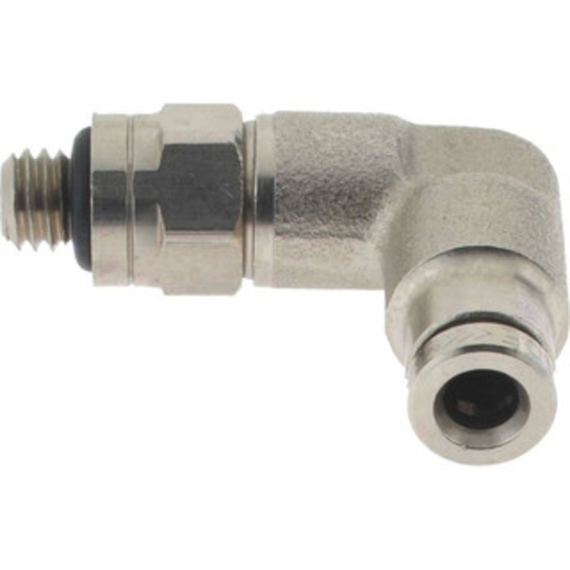 Norgren 10-32 UNF, Nickel Plated Brass Push-to-Connect Tube Male Swivel Elbow 260 Max psi, Tube to Male UNF Connection 124470110 – 48789002