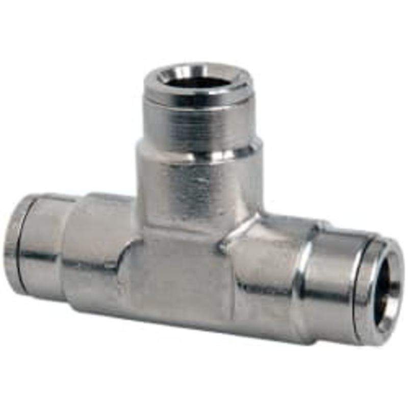 Norgren 3/8 Outside Diam, Nickel Plated Brass Push-to-Connect Tube Union Tee 260 Max psi, Tube to Tube Connection 120600600 – 48784938