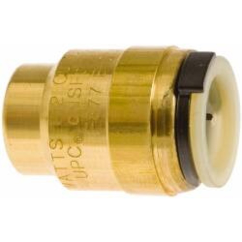 Watts 3/4 Outside Diam, Brass Push-to-Connect Tube End Stop 250 Max psi, Tube Connection, EPDM O-Ring 0652037 – 02862829