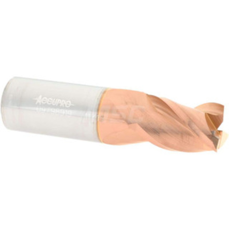 Accupro 11/16, 1 LOC, 3/4 Shank Diam, 3 OAL, 3 Flute, Solid Carbide Square End Mill Single End, TiCN Finish, Spiral Flute, 40 Helix, Centercutting, Right Hand Cut, Right Hand Flute 12182197 – 09798919