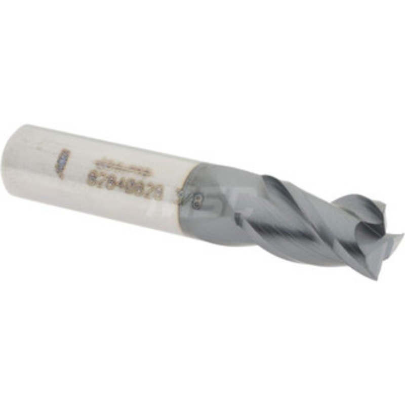 Accupro 3/8, 5/8 LOC, 3/8 Shank Diam, 2 OAL, 3 Flute, Solid Carbide Square End Mill Single End, AlTiN Finish, Spiral Flute, 40 Helix, Centercutting, Right Hand Cut, Right Hand Flute 12182183 – 82840828