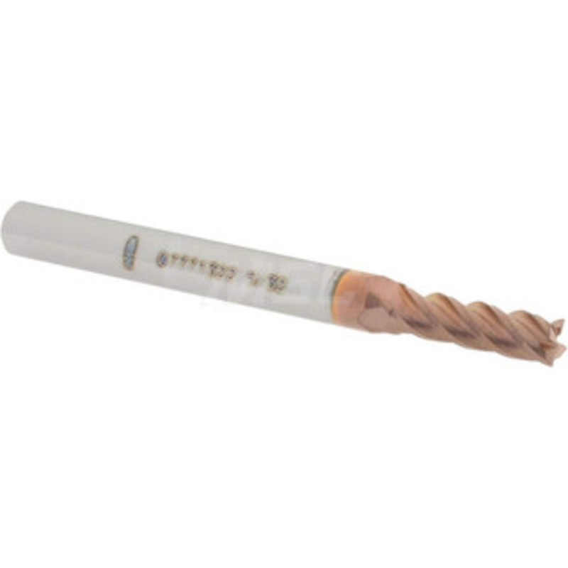 Accupro 5/32, 1/2 LOC, 3/16 Shank Diam, 2 OAL, 4 Flute, Solid Carbide Square End Mill Single End, TiCN Finish, Spiral Flute, 40 Helix, Centercutting, Right Hand Cut, Right Hand Flute 12182401 – 07771322