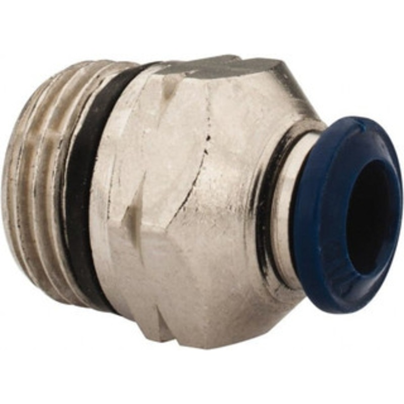 Aignep USA 1/4 Outside Diam, 3/8 Universal Thread, Nickel Plated Brass Push-to-Connect Male Connector 250 Max psi, Tube to Universal Thread Connection, Buna O-Ring 87000-04-06 – 82288358