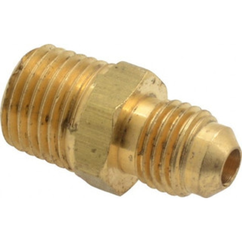 CerroBrass 1/4 Tube OD x 1/4 Thread 45 Brass Flared Tube Male Connector Flare x MIP Ends P-U1-4B – 36984367