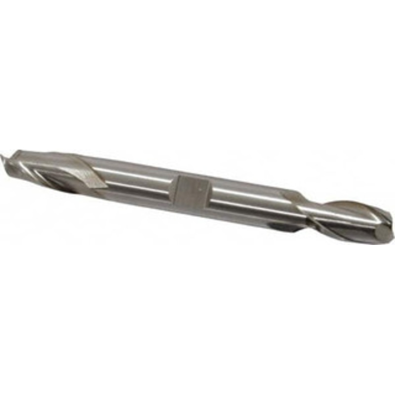 Cleveland 23/64, 9/16 LOC, 3/8 Shank Diam, 3-1/2 OAL, 2 Flute, High Speed Steel Square End Mill Double End, Uncoated, Spiral Flute, 30 Helix, Centercutting, Right Hand Cut, Right Hand Flute, Series HD-2 C33633 – 87390530