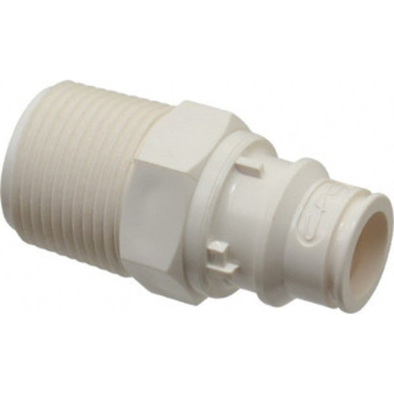 CPC Colder Products 1/2 Nominal Flow, 3/4 NPT Thread, Male, Inline Threaded-Male Plug 125 Max psi, -40 to 280F, Polysulfone Coupling, EPDM O-Ring FFC241235 – 48734982