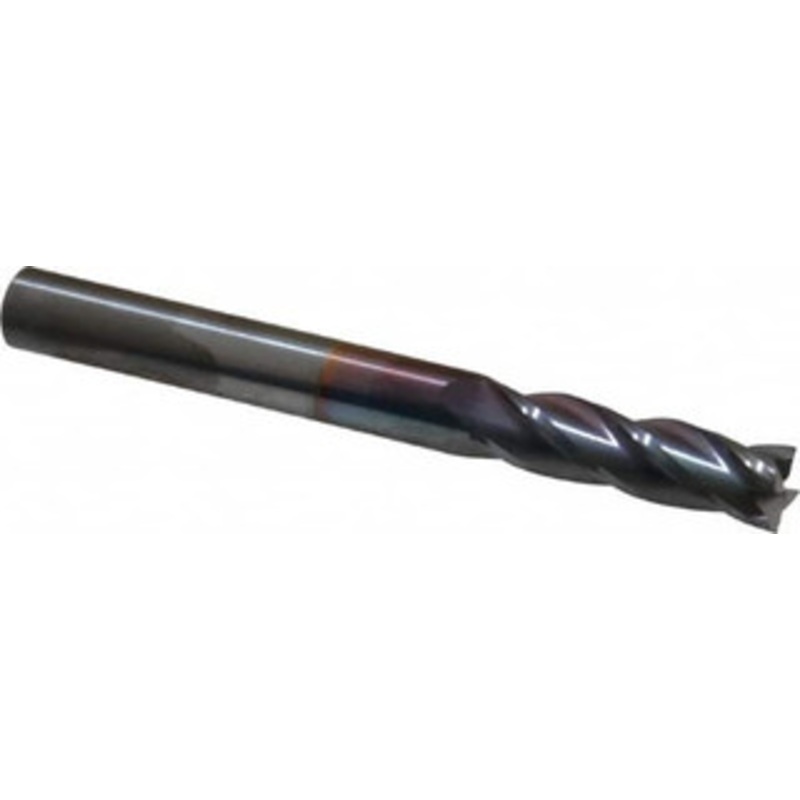 Hertel 5/16, 1-1/8 LOC, 5/16 Shank Diam, 3 OAL, 4 Flute, Solid Carbide Square End Mill Single End, TiCN Finish, Spiral Flute, 30 Helix, Centercutting, Right Hand Cut, Right Hand Flute 750438 – 74453473