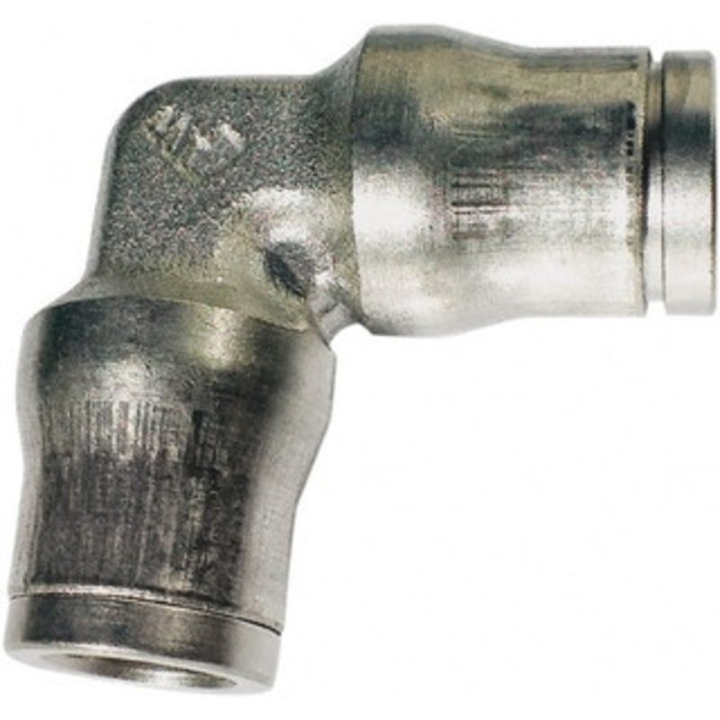 Legris 1/4 Outside Diam, Nickel Plated Brass Push-to-Connect Tube Union Elbow 435 Max psi, Tube to Tube Connection, FKM O-Ring 3602 56 00 – 68967884