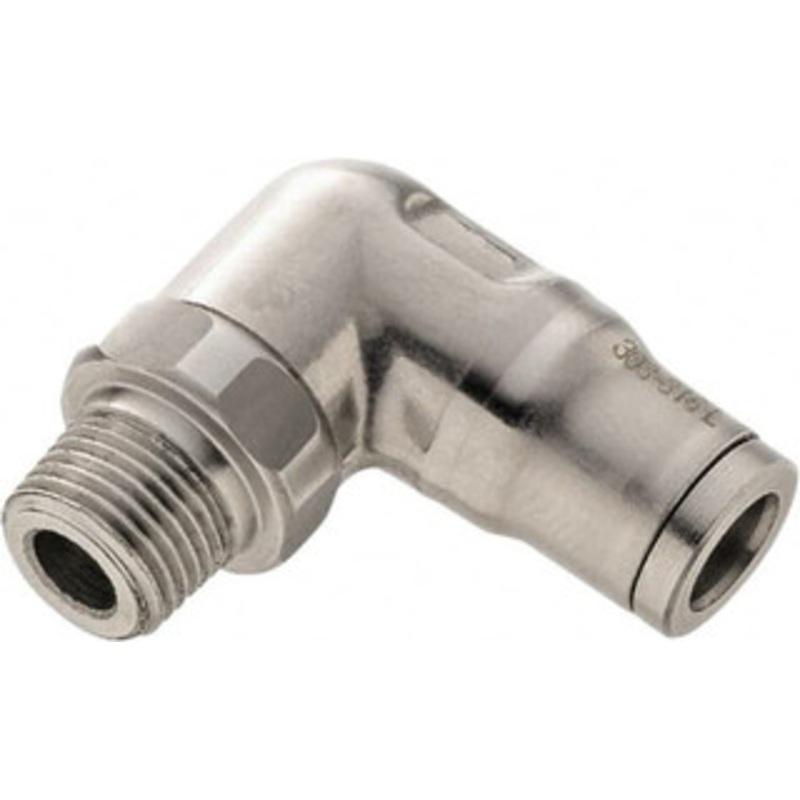 Legris 10mm Outside Diam, 3/8 BSPT, Stainless Steel Push-to-Connect Male Elbow 290 Max psi, Tube to Male BSPT Connection, FKM O-Ring 3889 10 17 – 48689244