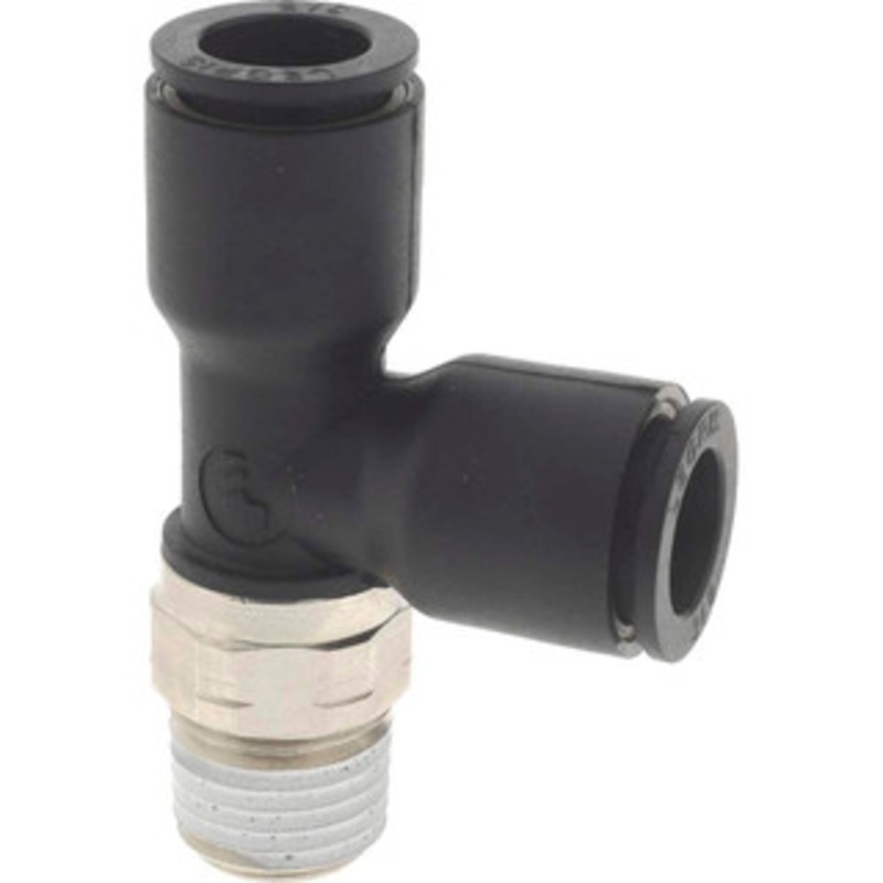 Legris 3/8 OD, 1/4 NPT, Nylon/Nickel Plated Brass Push-to-Connect Male Run Tee 290 Max psi 3103 60 14 – 48620488