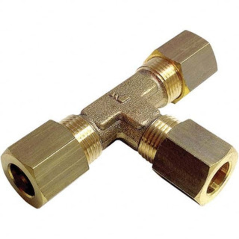 Legris Metal Compression Tube Fittings, Type: Union Tee, End Connections: Tube O.D. x Tube O.D., Tube Outside Diameter (mm): 14, Material: Brass, Maximum Working Pressure (psi): 652.00 0104 14 00 – 12201216