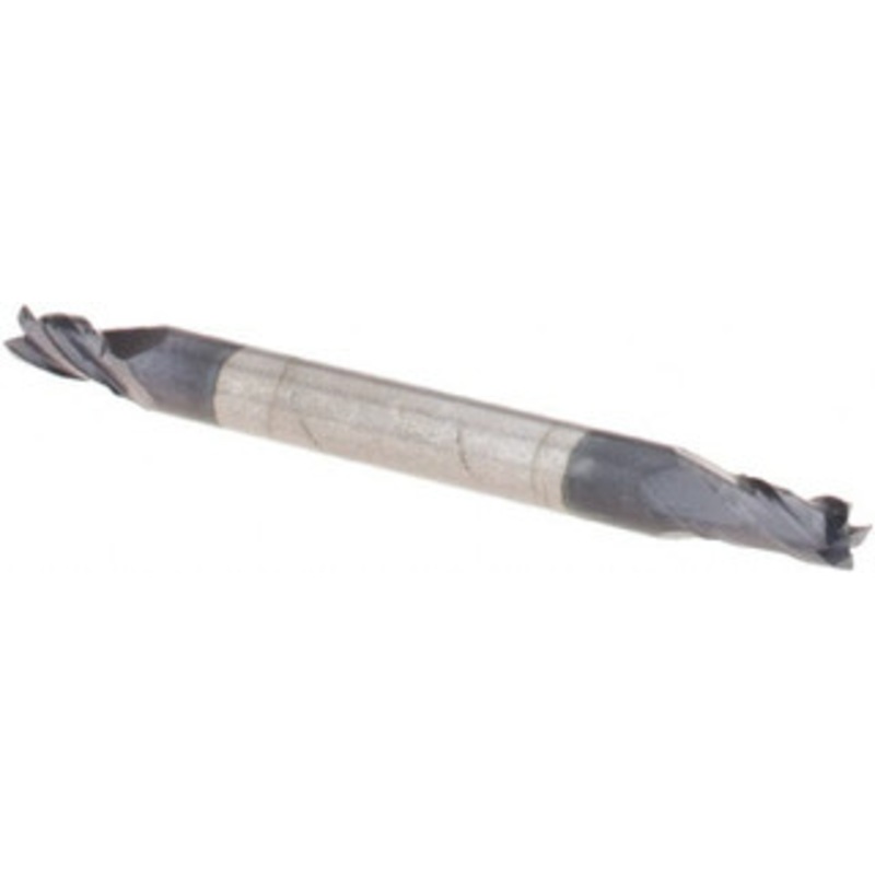 Made in USA Square End Mill, 3/32 Dia, 3/16 LOC, 3/32 Shank Dia, 1.5 OAL, 4 Flutes, Double End, AlTiN Finish, Series 200 200-4093 – 66406257