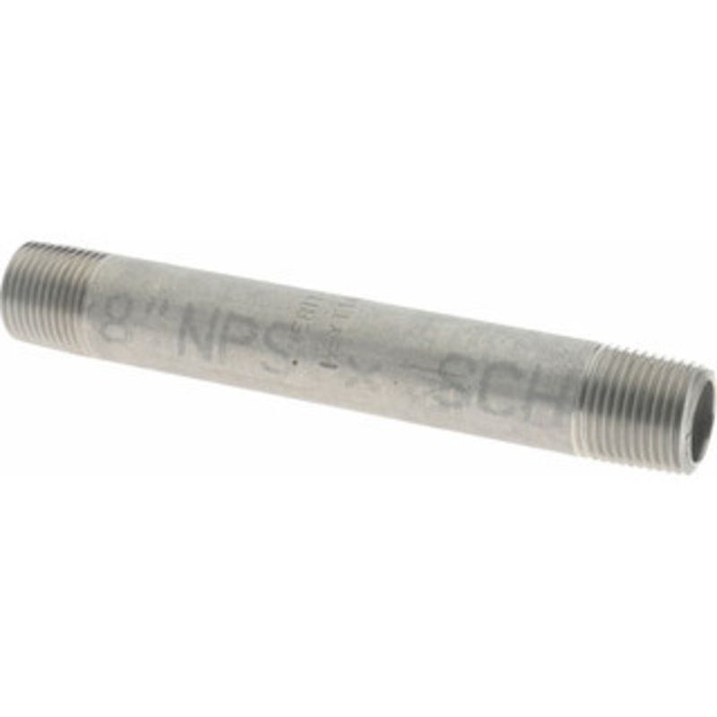 Merit Brass 3/8 x 4.5 316/316L Stainless Steel Pipe Nipple Welded, Threaded, Schedule 40 6006-450 – 36904605