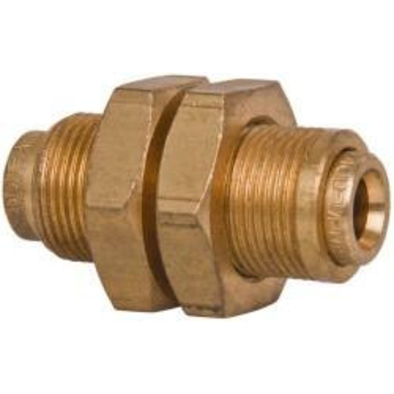 Norgren 1/4 Outside Diam, Brass Push-to-Connect Tube Bulkhead Union 150 Max psi, Tube to Tube Connection, Buna O-Ring 94450704M – 00188078