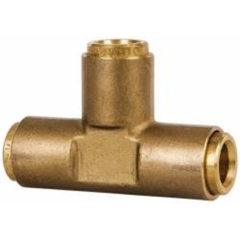 Norgren 3/8 Outside Diam, Brass Push-to-Connect Tube Union Tee 150 Max psi, Tube to Tube Connection, Buna O-Ring 94451406M – 00188102