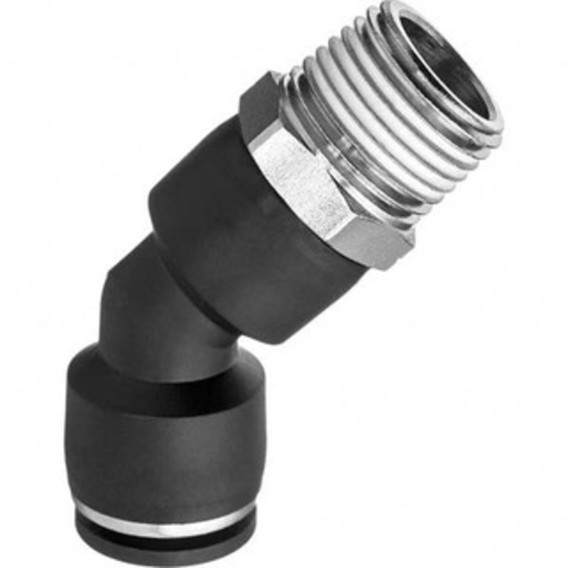 USA Sealing 5/32 OD, NPT Male, Nylon Push-to-Connect Male Elbow 45 150 Max psi, Black ZUSA-TF-PTC-401 – 19901677