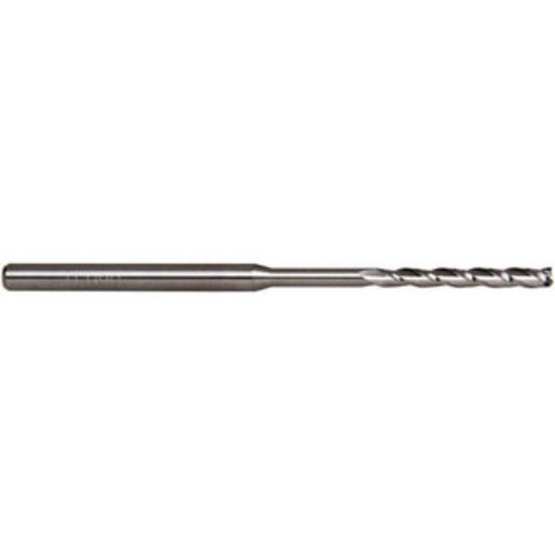 Accupro 0.09, 3/4 LOC, 1/8 Shank Diam, 2-1/2 OAL, 3 Flute, Solid Carbide Square End Mill Single End, Uncoated, Spiral Flute, 30 Helix, Centercutting, Series Miniature 6501070 – 58748575