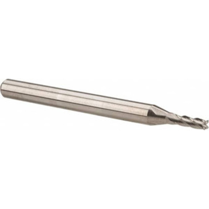 Accupro 1/16, 3/16 LOC, 1/8 Shank Diam, 1-1/2 OAL, 4 Flute, Solid Carbide Square End Mill Single End, Uncoated, Spiral Flute, 40 Helix, Centercutting, Right Hand Cut, Right Hand Flute 12177066 – 67094805