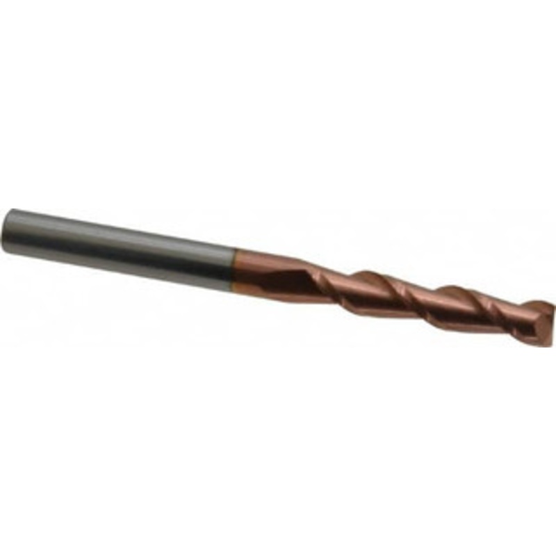 Accupro 1/4, 1-1/4 LOC, 1/4 Shank Diam, 3 OAL, 2 Flute, Solid Carbide Square End Mill Single End, TiCN Finish, Spiral Flute, 40 Helix, Centercutting, Right Hand Cut, Right Hand Flute 12181783 – 07770522