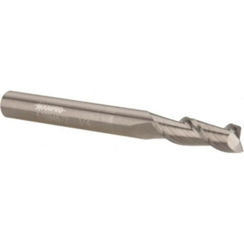 Accupro 1/4, 3/4 LOC, 1/4 Shank Diam, 2-1/2 OAL, 2 Flute, Solid Carbide Square End Mill Single End, Uncoated, Spiral Flute, 40 Helix, Centercutting, Right Hand Cut, Right Hand Flute 12177002 – 67094672
