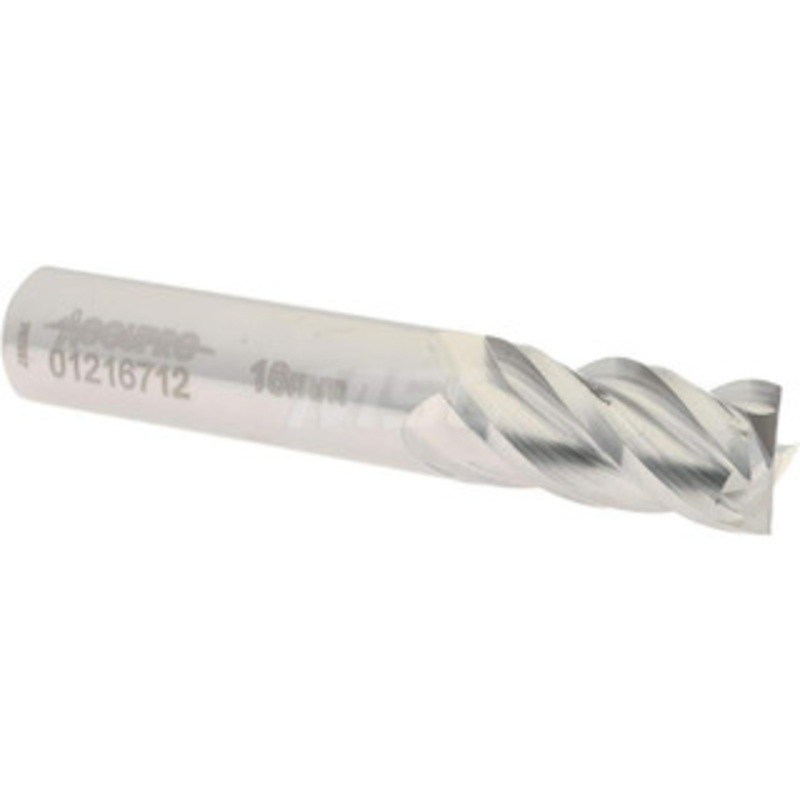 Accupro 16mm, 32mm LOC, 16mm Shank Diam, 89mm OAL, 4 Flute, Solid Carbide Square End Mill Single End, Uncoated, Spiral Flute, 40 Helix, Centercutting, Right Hand Cut, Right Hand Flute 12182646 – 01216712