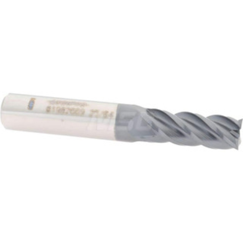 Accupro 25/64, 1 LOC, 7/16 Shank Diam, 2-3/4 OAL, 4 Flute, Solid Carbide Square End Mill Single End, AlTiN Finish, Spiral Flute, 40 Helix, Centercutting, Right Hand Cut, Right Hand Flute 12182561 – 01982669