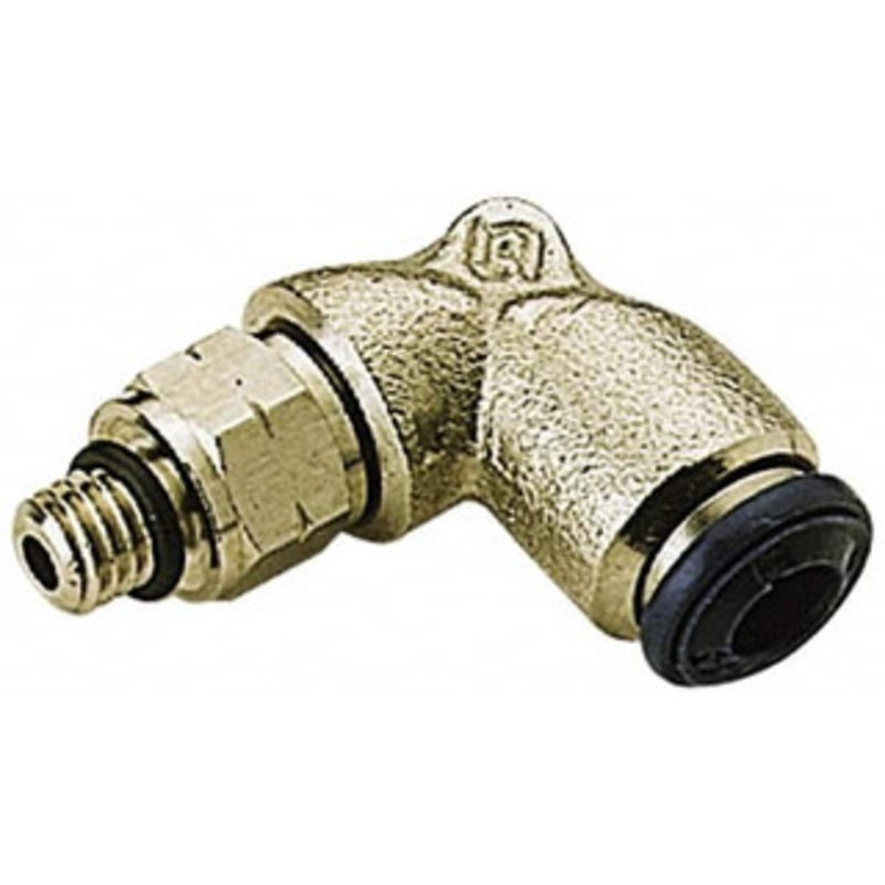 Aignep USA 5/32 Outside Diam, 10-32 UNF, Nickel Plated Brass Push-to-Connect Male Swivel Elbow 250 Max psi, Tube to Male UNF Connection, Buna O-Ring 88115-53-32 – 82901059