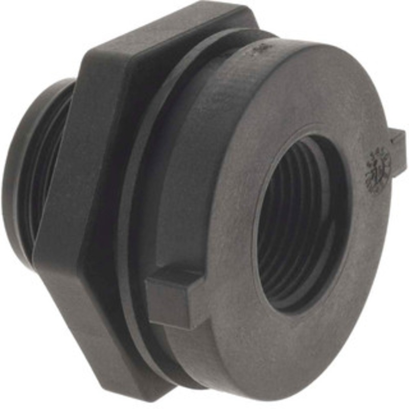 Green Leaf 3/4 FTP Polypropylene Threaded Tube Bulkhead Fitting 0.964 ID, 75 Max Working psi TF 34 PE – 48605604