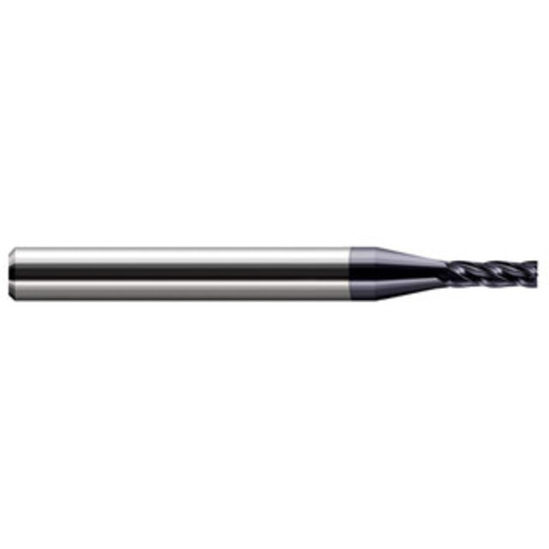 Harvey Tool 0.9mm, 0.105 LOC, 1/8 Shank Diam, 1-1/2 OAL, 4 Flute Solid Carbide Square End Mill Single End, AlTiN Finish, 30 Helix, Centercutting, RH Flute, RH Cut 73035-C3 – 91972752