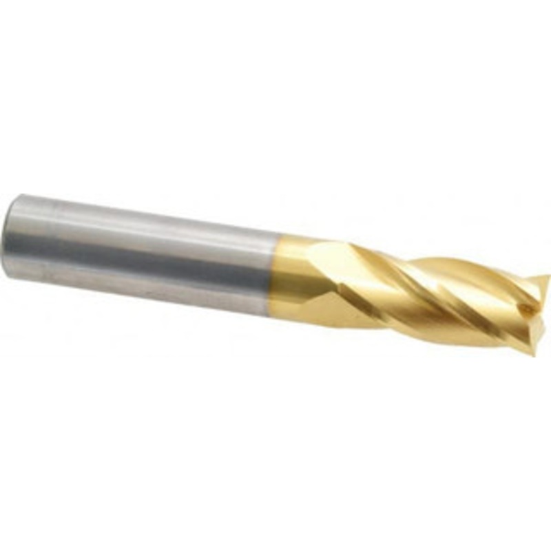 Hertel 9/16, 1-1/4 LOC, 9/16 Shank Diam, 3-1/2 OAL, 4 Flute, Solid Carbide Square End Mill Single End, TiN Finish, Spiral Flute, 30 Helix, Centercutting, Right Hand Cut, Right Hand Flute 750333 – 88250329