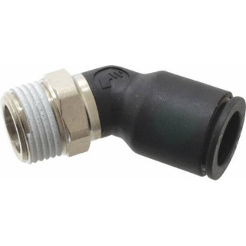 Legris 12mm OD, 3/8 BSPT, Nylon/Nickel Plated Brass Push-to-Connect Male Elbow 45 290 Max psi 3113 12 17 – 86767894