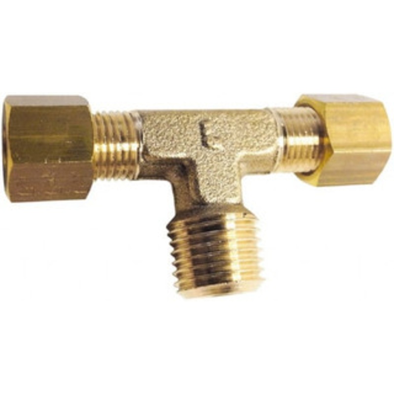Legris 6mm Tube OD x 1/8 BSPT Brass Compression Tube Male Branch Tee Comp x MBSPT Ends, 319 Max psi, -40F Min 0108 06 10 – 92981471