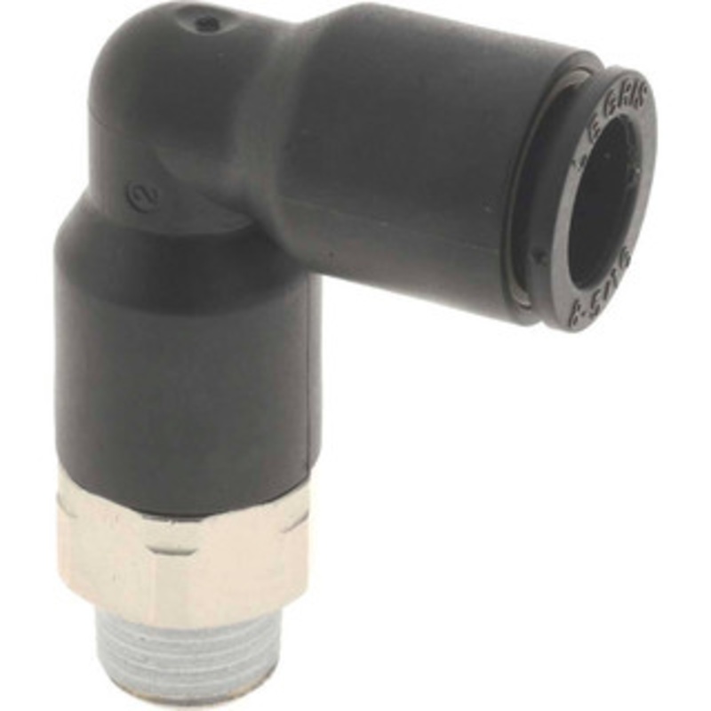 Legris 8mm OD, 1/8 BSPP, Nylon/Nickel Plated Brass Push-to-Connect Extended Male Elbow 290 Max psi 3129 08 10 – 48683411