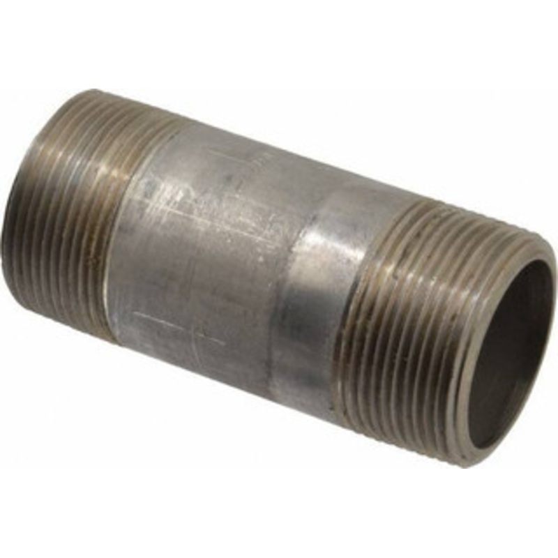 Merit Brass 1-1/2 x 4 304/304L Stainless Steel Pipe Nipple Seamless, Threaded, Schedule 80 4524-400 – 74618695