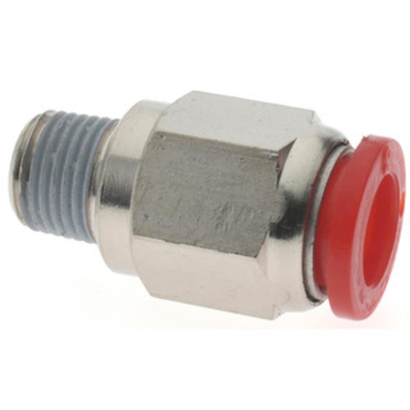 Norgren 8mm Tube OD, 1/8 BSPT Brass Push-to-Connect Tube Male Connector Tube to Male BSPT Connection, 150 Max psi, Nitrile O-Ring, 0 to 175F Working Temp C01250818 – 00350082