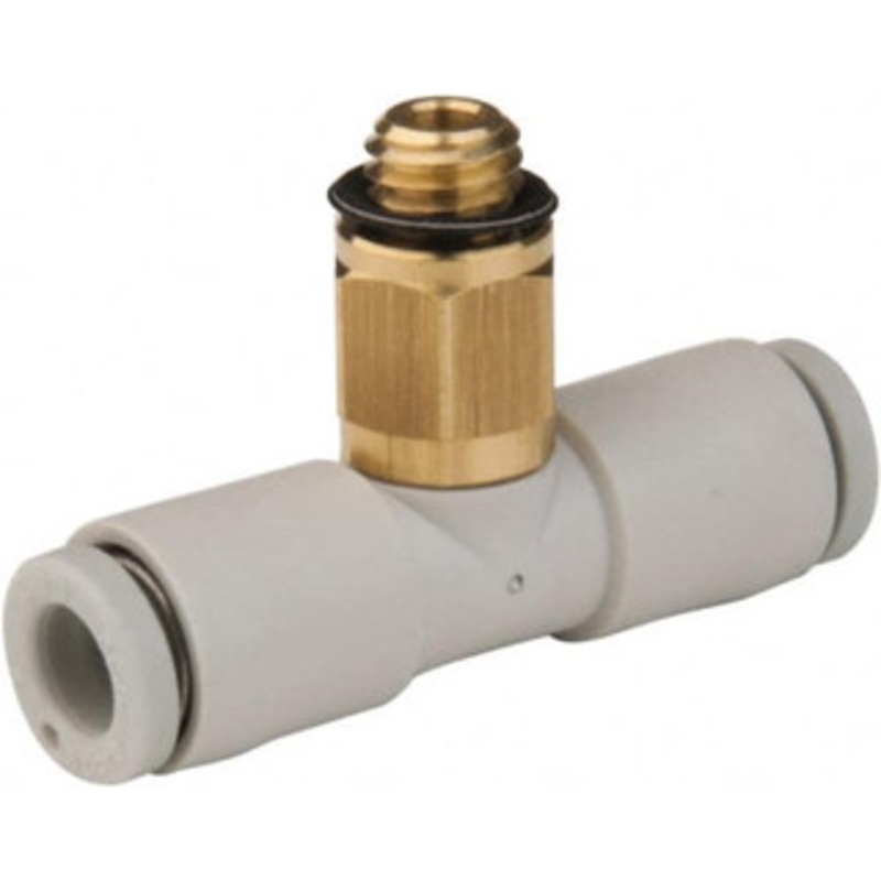 SMC Pneumatics 3.2mm Outside Diam, M5 x 0.8 Metric, Brass/Polybutylene Push-to-Connect Tube Male Branch Tee 145 Max psi KQ2T23-M5A – 51433316