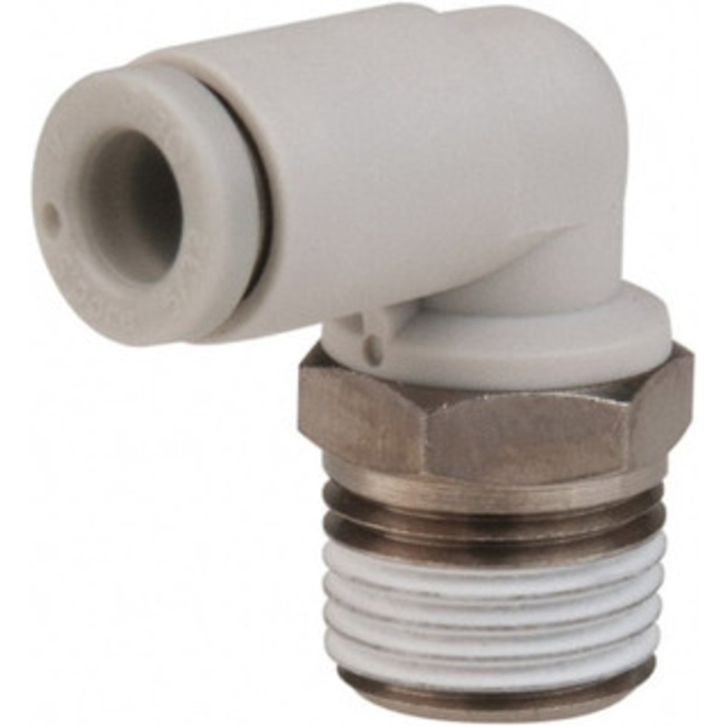 SMC Pneumatics 6mm OD, 1/8 BSPT, Brass/Polybutylene Push-to-Connect Male Elbow 145 Max psi KQ2L06-01NS – 30827745