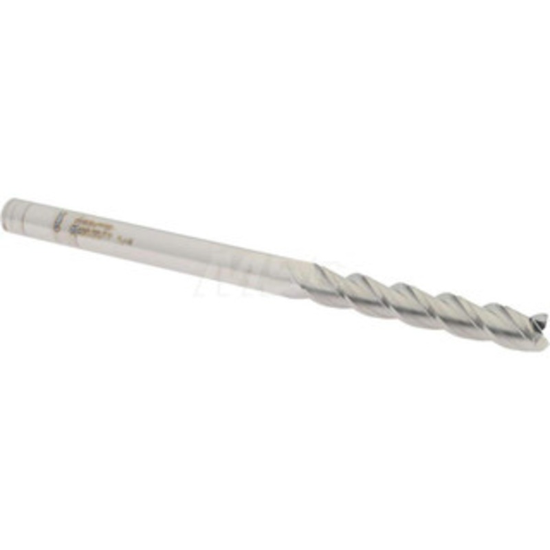Accupro 1/4, 1-1/2 LOC, 1/4 Shank Diam, 4 OAL, 3 Flute, Solid Carbide Square End Mill Single End, Uncoated, Spiral Flute, 40 Helix, Centercutting, Right Hand Cut, Right Hand Flute 12182241 – 09653577