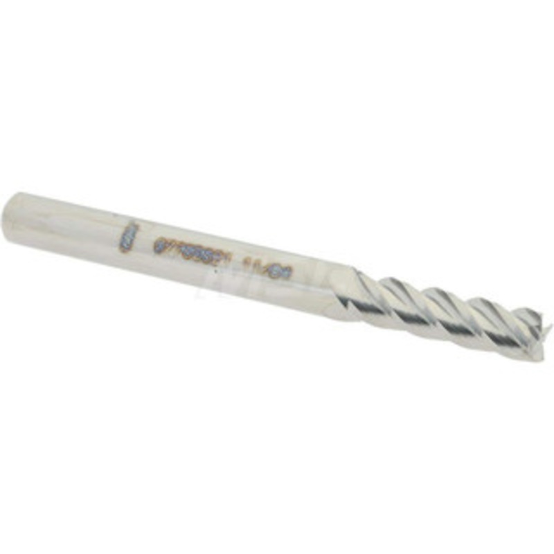 Accupro 11/64, 5/8 LOC, 3/16 Shank Diam, 2 OAL, 4 Flute, Solid Carbide Square End Mill Single End, Uncoated, Spiral Flute, 40 Helix, Centercutting, Right Hand Cut, Right Hand Flute 12182406 – 07765621
