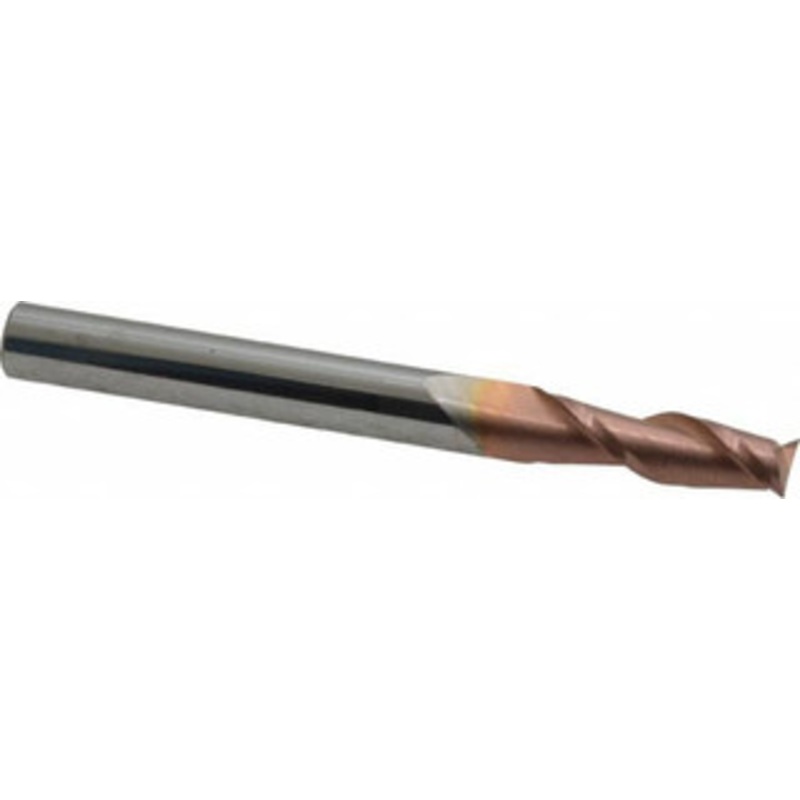 Accupro 15/64, 3/4 LOC, 1/4 Shank Diam, 2-1/2 OAL, 2 Flute, Solid Carbide Square End Mill Single End, TiCN Finish, Spiral Flute, 40 Helix, Centercutting, Right Hand Cut, Right Hand Flute 12181324 – 07770480