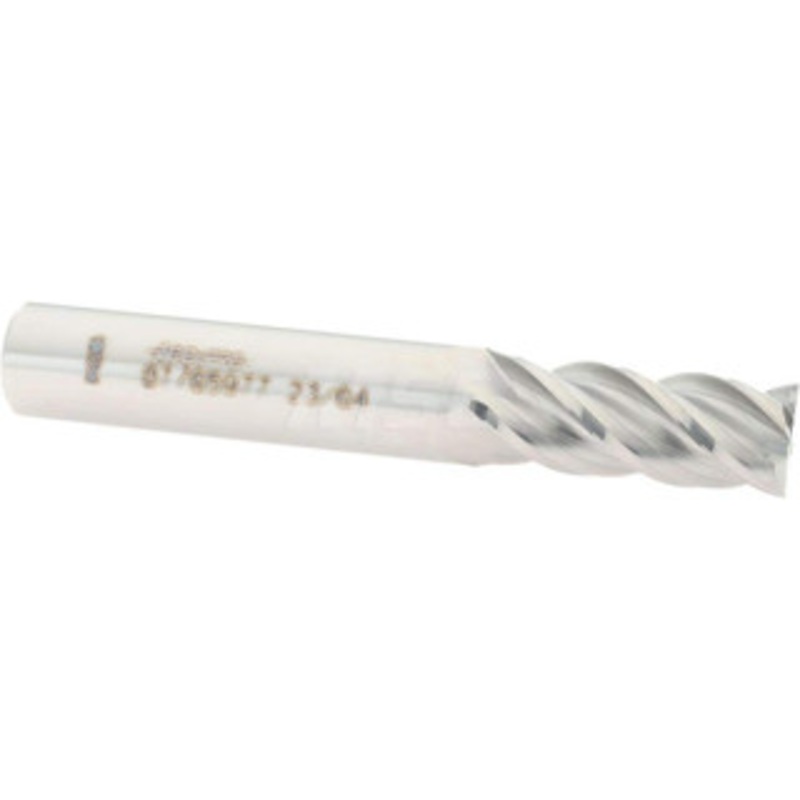 Accupro 23/64, 7/8 LOC, 3/8 Shank Diam, 2-1/2 OAL, 4 Flute, Solid Carbide Square End Mill Single End, Uncoated, Spiral Flute, 40 Helix, Centercutting, Right Hand Cut, Right Hand Flute 12182523 – 07765977