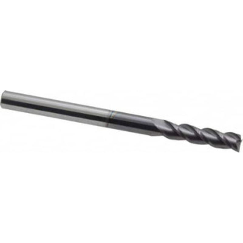 Accupro 3/16, 3/4 LOC, 3/16 Shank Diam, 2-1/2 OAL, 3 Flute, Solid Carbide Square End Mill Single End, AlTiN Finish, Spiral Flute, 40 Helix, Centercutting, Right Hand Cut, Right Hand Flute 12182210 – 87810560
