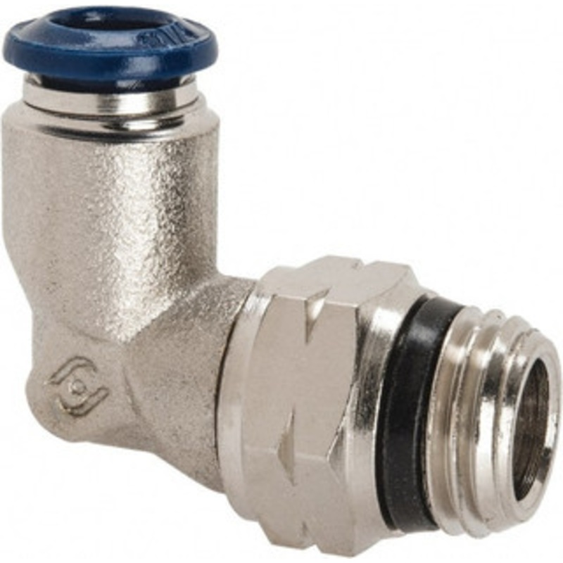 Aignep USA 1/4 Outside Diam, 1/4 Universal Thread, Nickel Plated Brass Push-to-Connect Male Swivel Elbow 250 Max psi, Tube to Universal Thread Connection, Buna O-Ring 87110-04-04 – 82288572