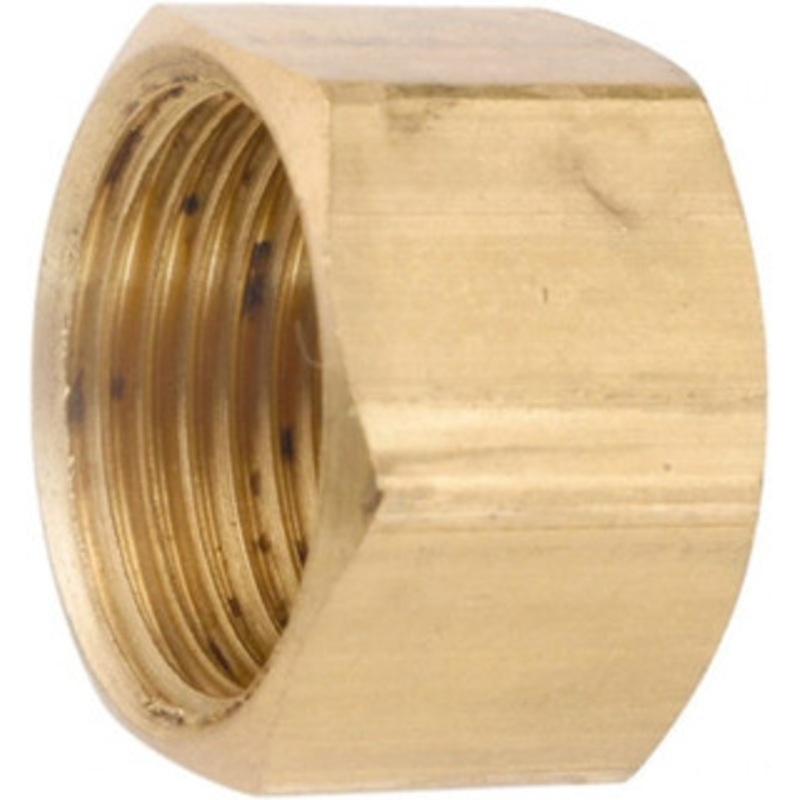 Anderson Metals 5/8 Tube OD x 13/16-18 Thread Brass Compression Tube End Cap Compression Cap Ends, 150 Max psi 730081-10 – 55508527