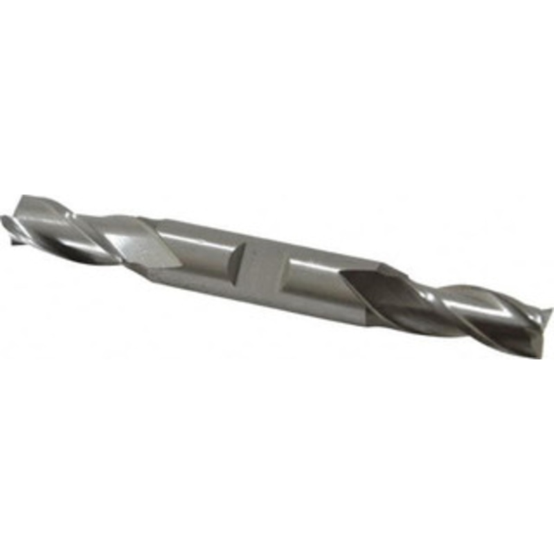 Cleveland 7/16, 1 LOC, 1/2 Shank Diam, 4-1/8 OAL, 3 Flute, High Speed Steel Square End Mill Double End, Uncoated, Spiral Flute, 30 Helix, Centercutting, Right Hand Cut, Right Hand Flute, Series HD-3 C39585 – 87414017