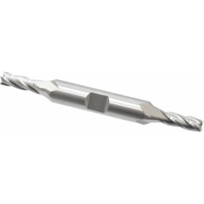 Cleveland 7/32, 9/16 LOC, 3/8 Shank Diam, 3-1/4 OAL, 4 Flute, High Speed Steel Square End Mill Double End, Uncoated, Spiral Flute, 30 Helix, Centercutting, Right Hand Cut, Right Hand Flute, Series HD-4C C33032 – 87407292